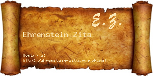 Ehrenstein Zita névjegykártya
